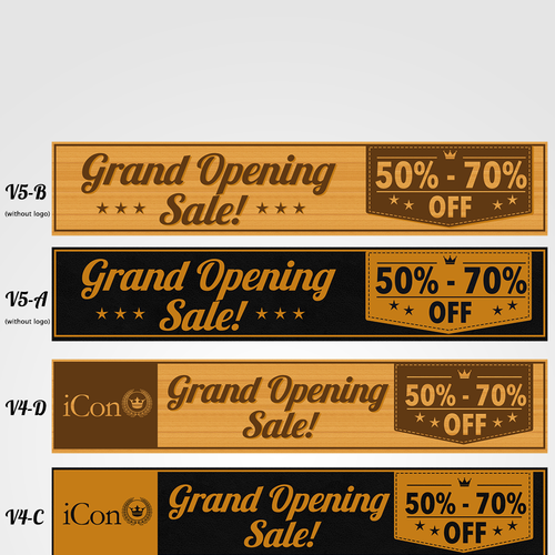 CASUAL STREET WEAR CLOTHING STORE GRAND OPENING SIGN Design by miminoo