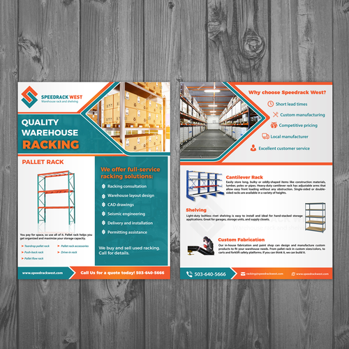 Flyer for industrial warehouse racking Postcard, flyer or print contest