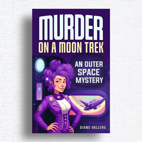 Create a book cover for a humorous outer space cozy mystery series Design by Designtrig