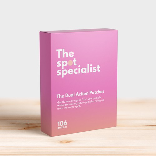 Pimple Patch PACKAGING to appeal to FEMALE BEAUTY user Design by BarbaraKu