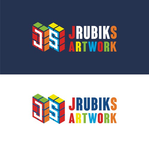 Puzzle together a Rubiks Cube Art business design! Design by naya89