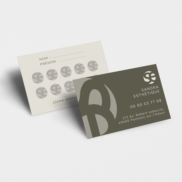 LOGO + CARTES DE VISITE SANDRA ESTHÉTIQUE
