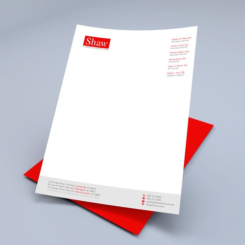 Letterhead for Divorce & Family Law Firm; Modern, Minimalist, Conservative Design Design by Xclusive16