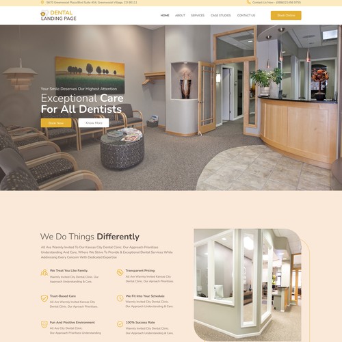 Home page for dental practice Design by creatsoul