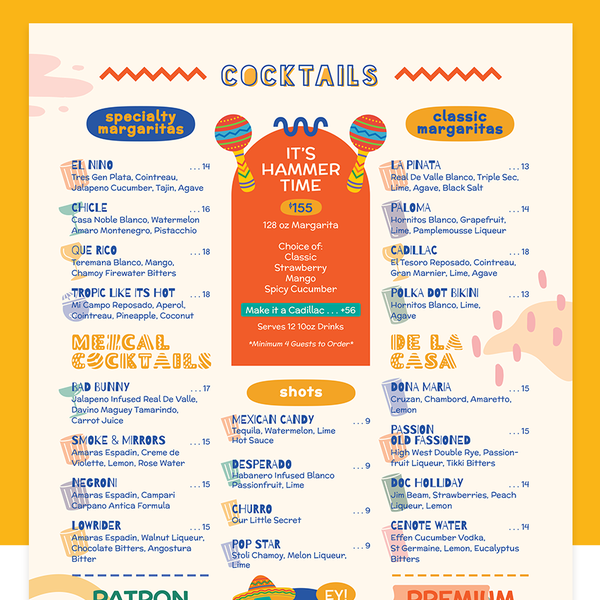 Fun Colorful Mexican Menu Design