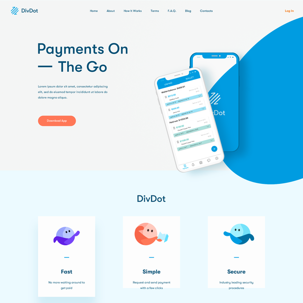 Payments landing page