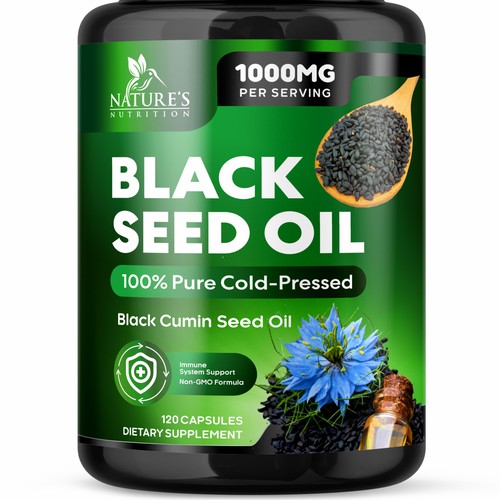 Natural Black Seed Oil Design Needed for Nature's Nutrition Design by GenScythe