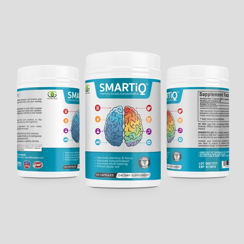 Brain Supplement Label Design Design réalisé par DesignSBS