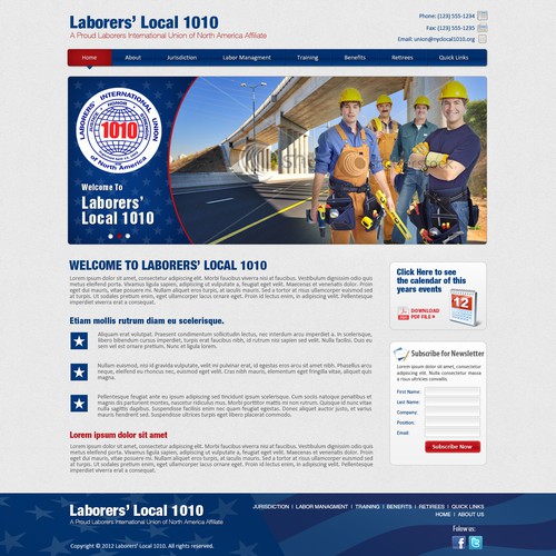 Create the next website design for Laborers Local 1010 デザイン by Googa