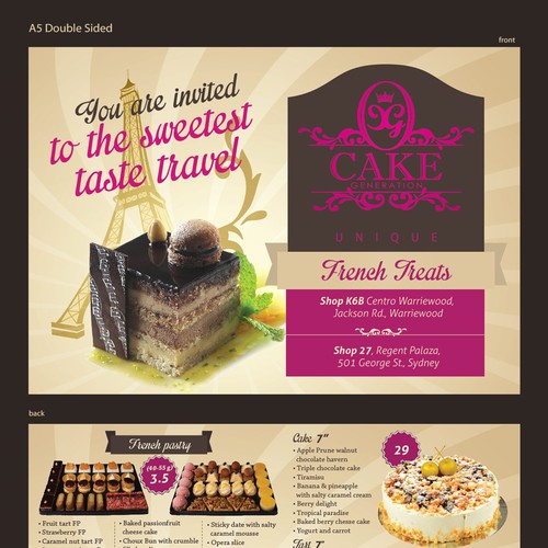 New postcard or flyer wanted for Cake Generation Design by Alina's