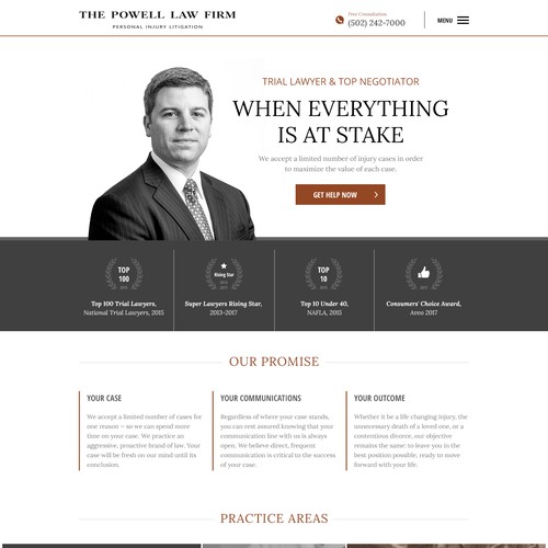 Personal Injury Law Firm - Site Redesign Design by 2ché