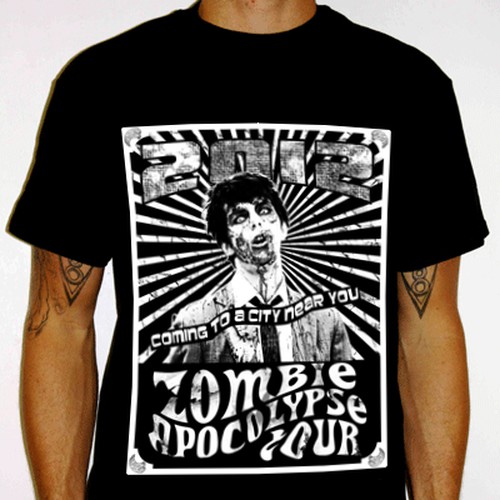 Zombie Apocalypse Tour T-Shirt for The News Junkie  Design por cojomoxon