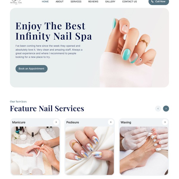 Nail salon webpage design