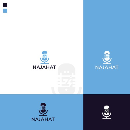 A logo for a podcast English and Arabic Design réalisé par creativziner