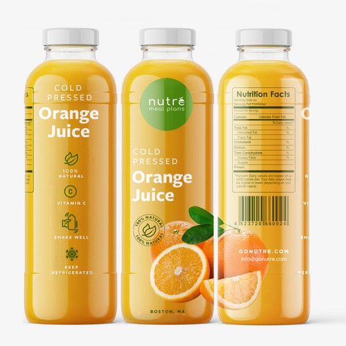 Easy Orange Juice Bottle.. Full Wrap! Ontwerp door Air_designs