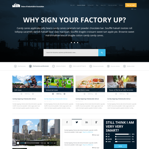 $3000 GUARANTEED !! ****** Just a "homepage" design for the Industrialists Association Design von Filip ⭐️