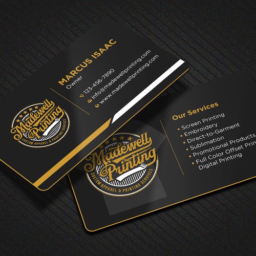Business Card for a Custom Clothing/Product Business Design by Brandmaker artist