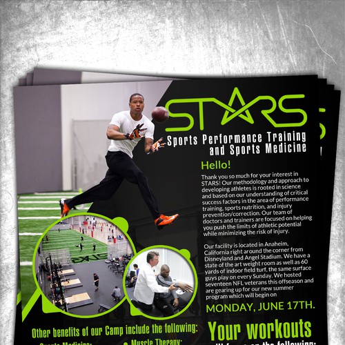 Flyer/letter to nfl players for off-season training at stars, Postcard,  flyer or print contest