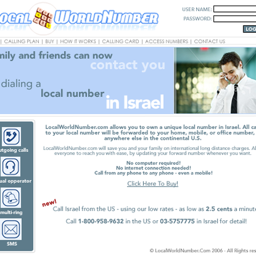 LocalWorldNumber.Com Site Design Contest Design por vkw91