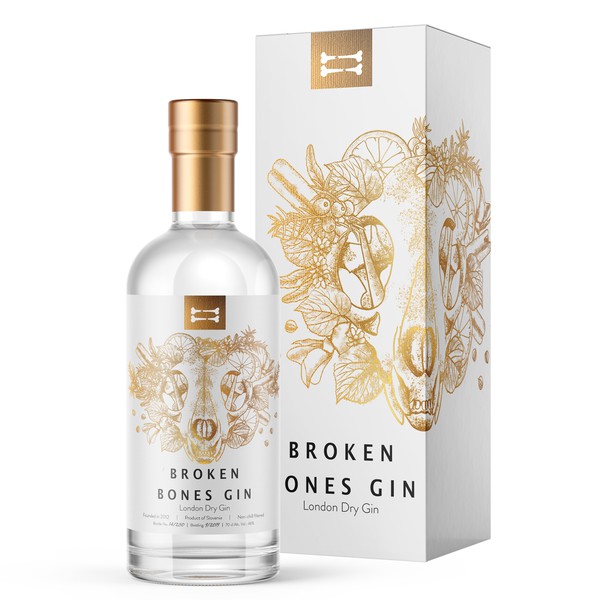 Label Design for Broken Bones Gin