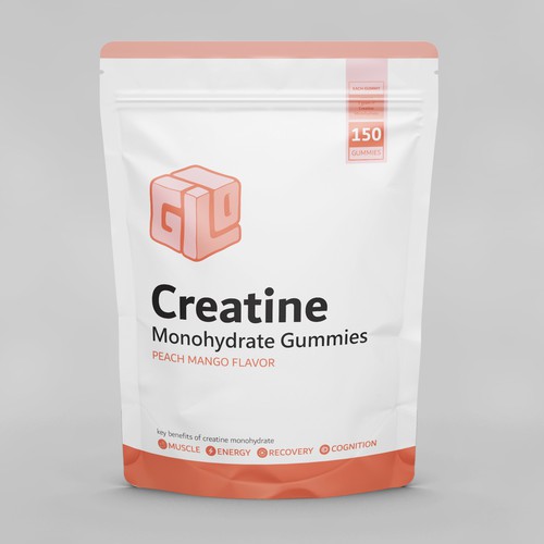Bag Design for Creatine Monohydrate Gummy brand Design by Fikkra