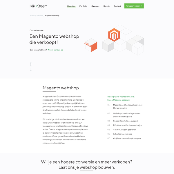 Award winning clean web design for a web development agency