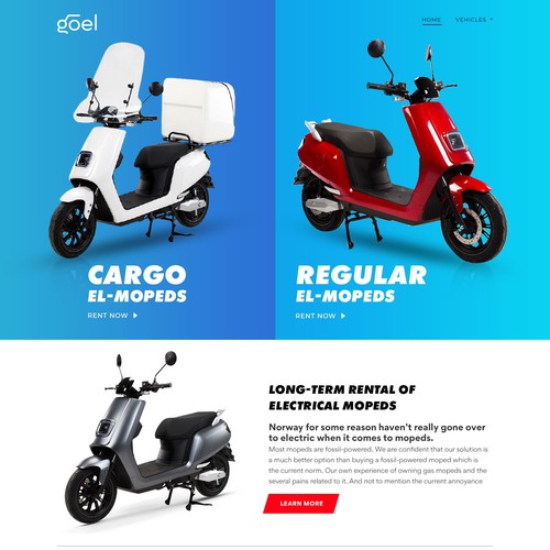 Diseño de Design brand new website for a long-term electric scooter rental start-up in Norway de MercClass