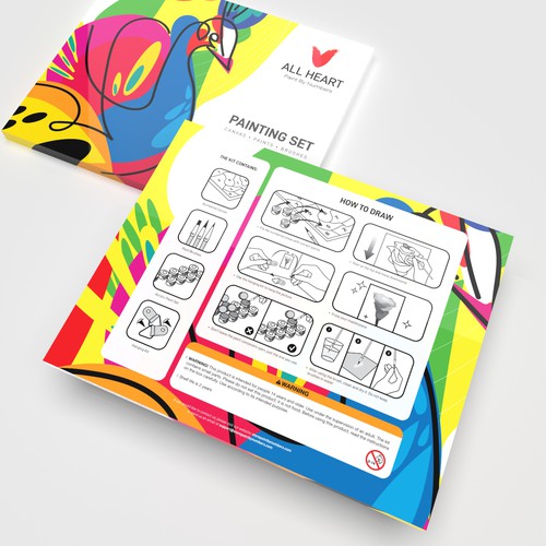 Paint By Numbers box design. Colourful attention-grabbing. Detailed description provided. Design by baugaus