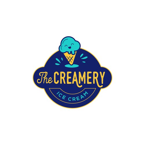 Modern ice cream shop logo Design by alediba