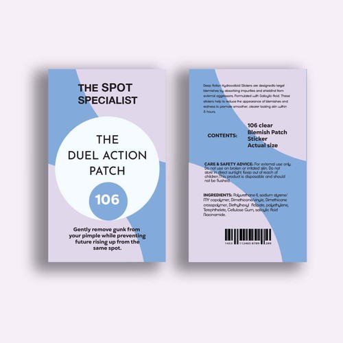 Pimple Patch PACKAGING to appeal to FEMALE BEAUTY user Design by 04kk graphics