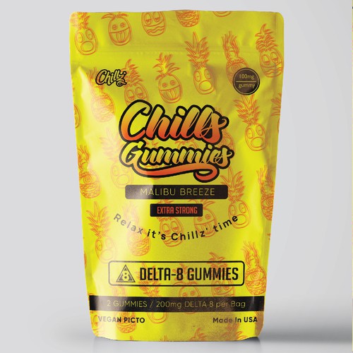 CHILLZ CBD Brand need his new packaging for his DELTA 8 Gummies Design by Filez.