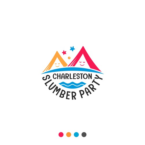 Cute slumber party tent company logo incorporating the Charleston Ravenel bridge Design by Yoe_Std