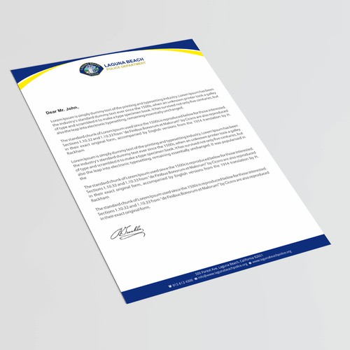 Laguna Beach Police Department Stationary Design by thinkweb art