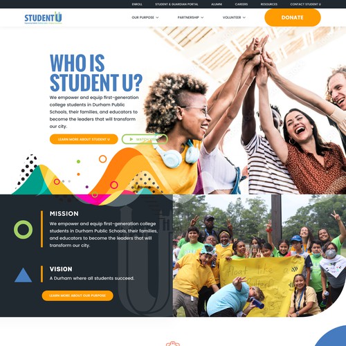 Student U Website Redesign Design by mandexign