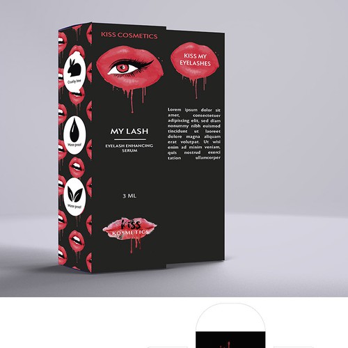 Eyelash serum labeling/packaging design. Design by Glaz3d