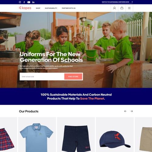 Designs | Allbirds but for school uniforms! | Web page design contest