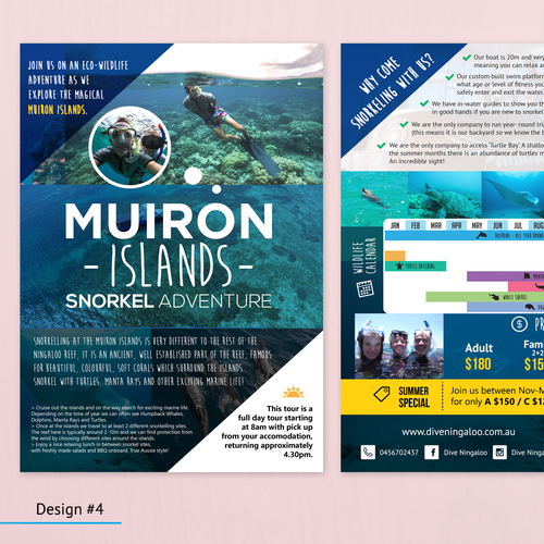 Design an eye catching flyer for snorkel tours on the Ningaloo Reef! デザイン by AsyAlt ™