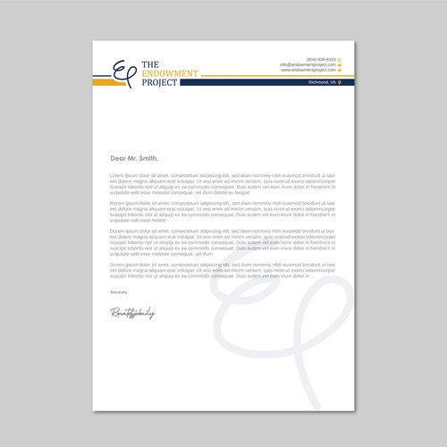 Clean, simple note design, The Endowment Project Design by LAXMI DESIGNHUB