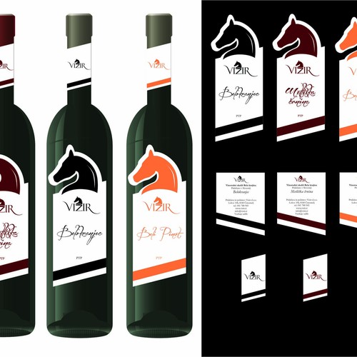 Bottle label design for wine cellar Vizir Design by Lela Zukic