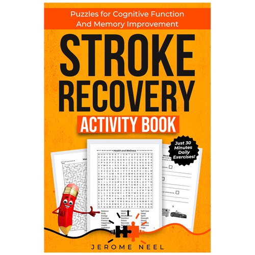 Stroke recovery activity book: Puzzles for cognitive function and memory improvement Diseño de Imttoo