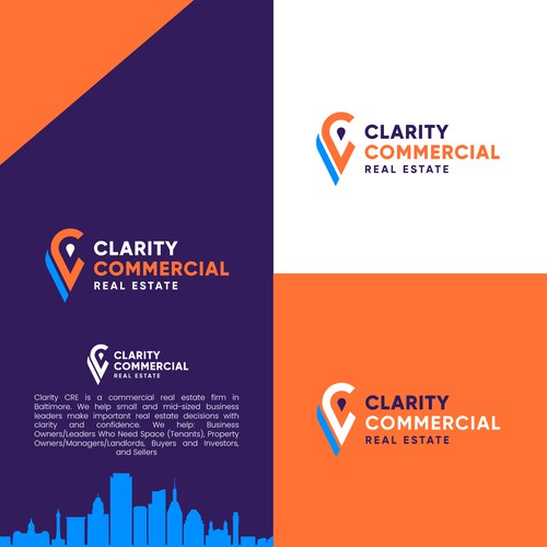 Logo + Brand Guide for Clarity Commercial Real Estate Design by Dadisigner