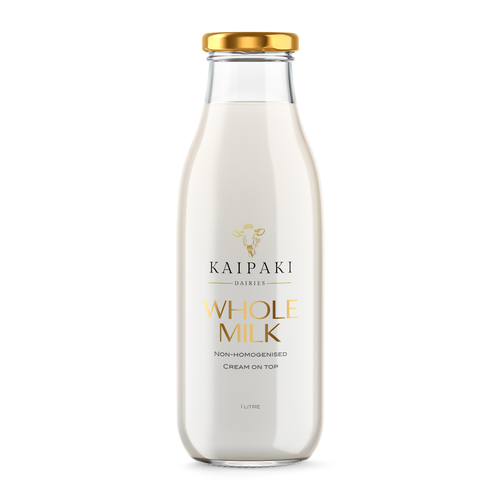 We need a premium milk bottle design for 1 litre glass botltes Design réalisé par Leoxgfx