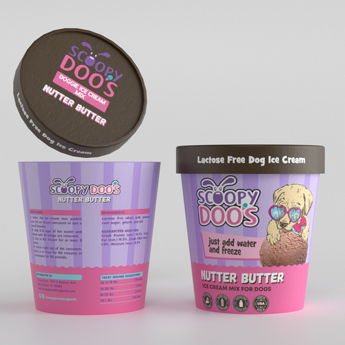 Dog Ice Cream Cup  Label Diseño de Tamara.D
