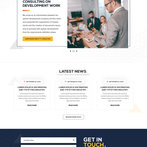 Designs | Please create a corporate page for my IT consulting and ...