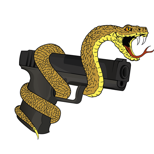 Snake Strike Packaging Design for Firearm Accessory Illustration or