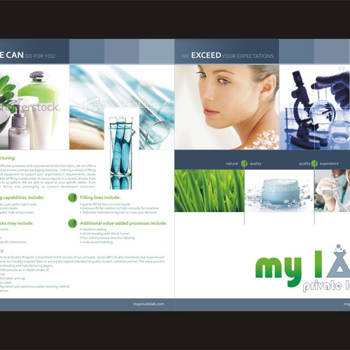 MYLAB Private Label 4 Page Brochure Réalisé par creatives studio