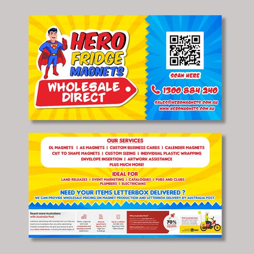 Design di Hero Fridge Magnets Call to action Super DL flyer 240mm x 130mm di Madrasi_Designer