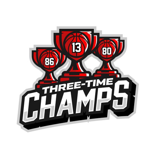 Basketball Logo for Team 'Three-Time Champs' - Your Winning Logo Featured on Major Sports Network Design by HandriSid