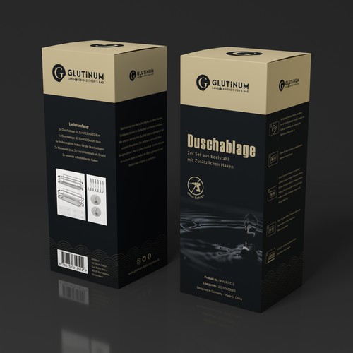 We need product packaging for our shower shelf Design by Ethos.Creative