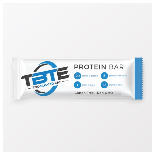 Design a unique protein bar wrapper for Too Busy To Eat Design réalisé par The Kings Jewels